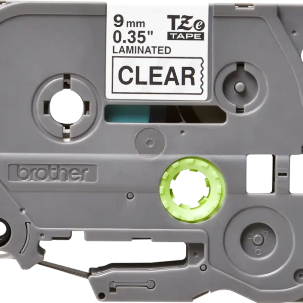 Cinta Brother TZE-121 | Negro sobre Transparente 9mm (3/8″) x 8 mts.