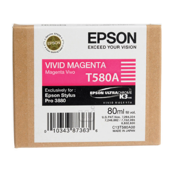 Tinta Epson T580A00 Vivid Magenta (80ML)  720 Pag