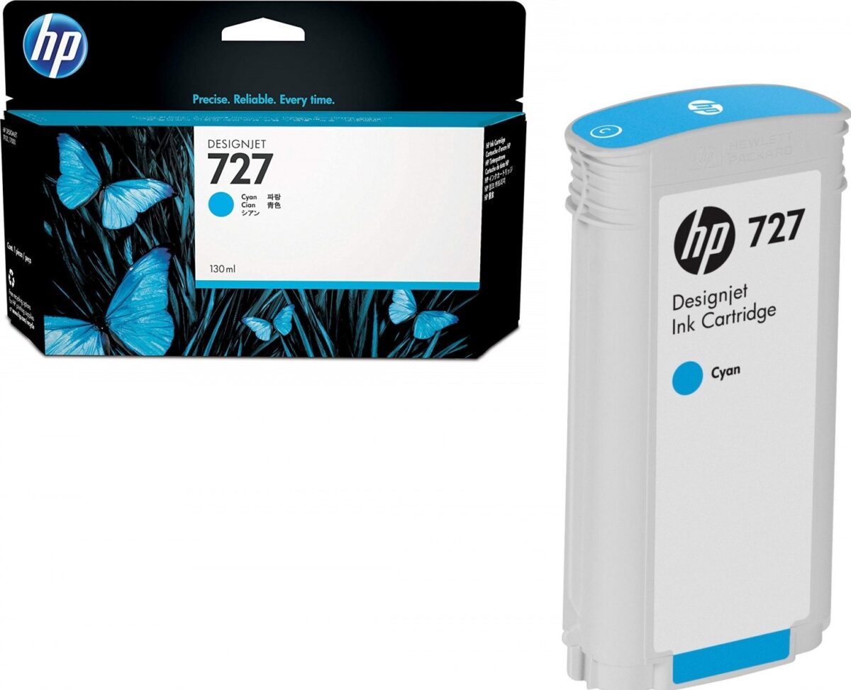 Tinta HP B3P19A (727A) Cyan 130ML DesignJet T1500 - Imagen 2