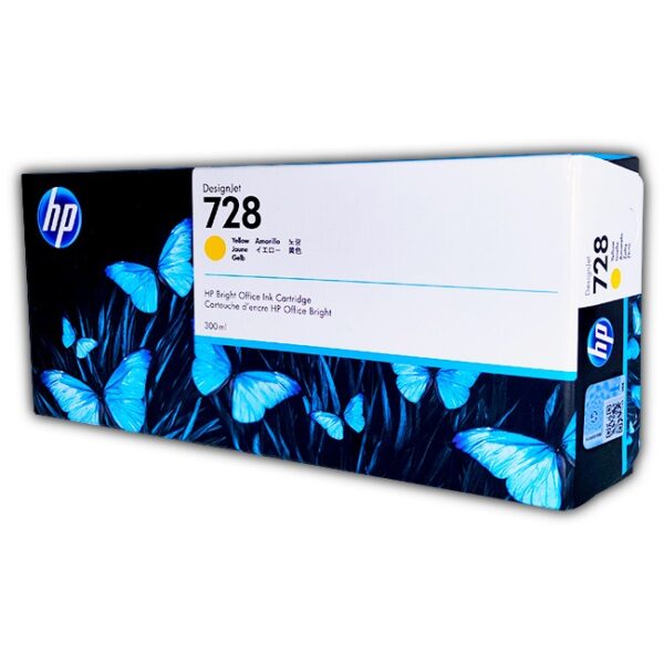 Tinta HP F9K15A DesignJet (728) Yellow de contenido 300ML.