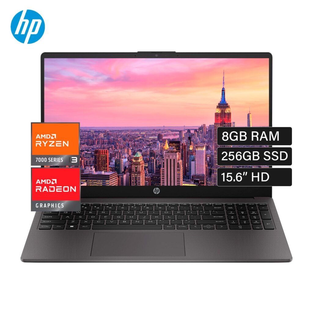 Laptop HP 255 G10 AMD Ryzen 3 7320U Ram 8GB Disco 256GB SSD 15.6″ HD FreeDos (BF9X1AT)