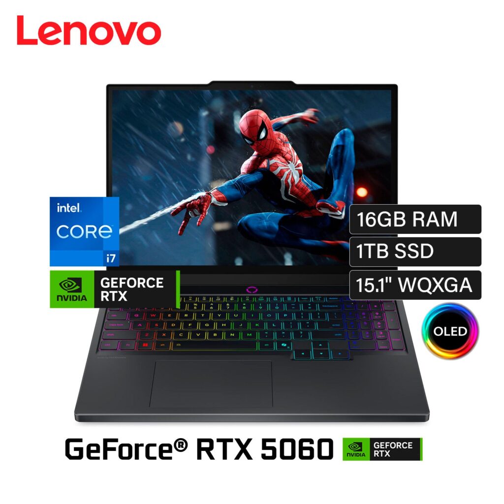 Laptop Lenovo Legion 5 15IRX10 Intel Core i7 14700HX Ram 16GB Disco 1TB SSD Video Nvidia RTX 5060 8GB 15.1″ WQXGA Windows 11 (83LY0000US)