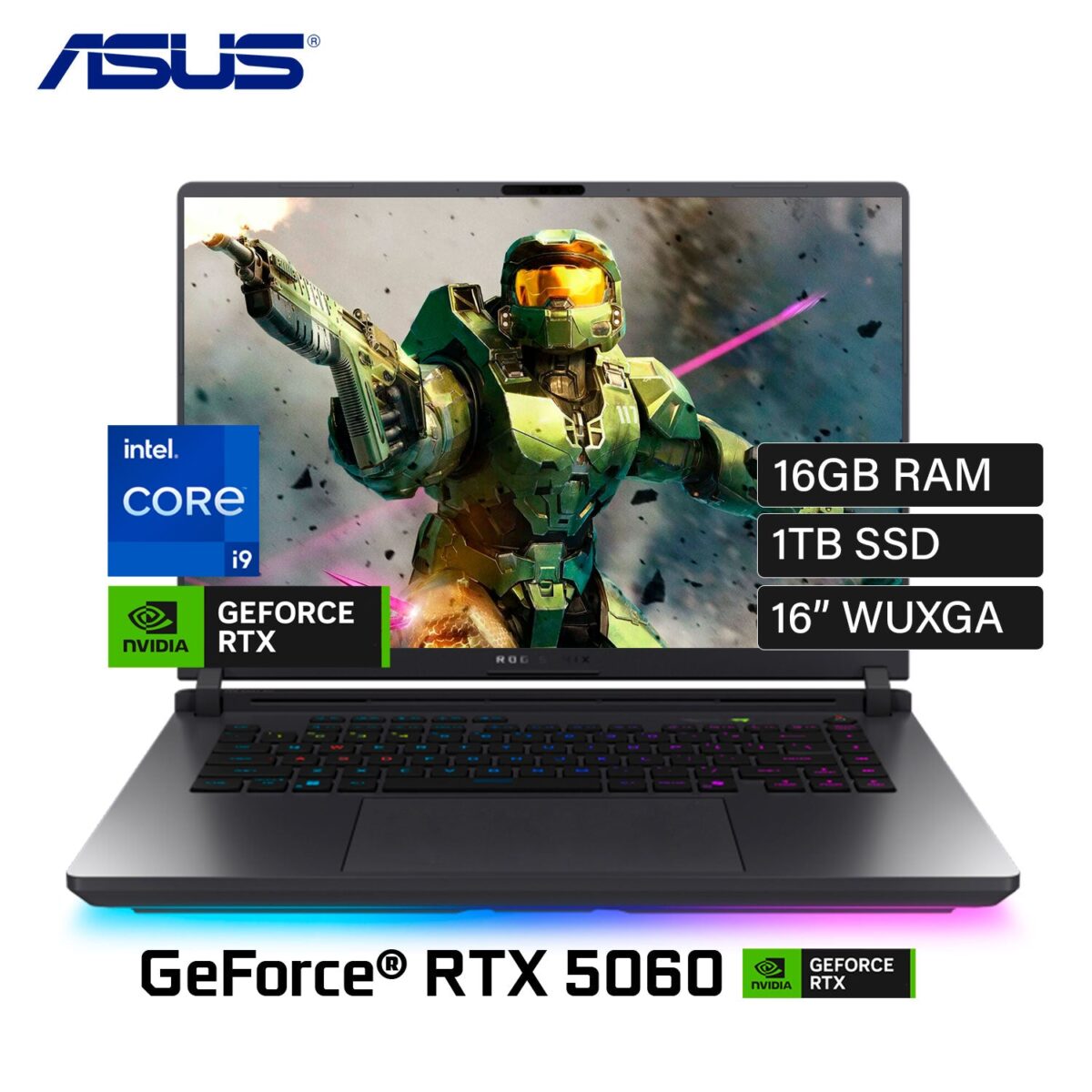 Laptop Asus ROG Strix G16 (2025) G615JMR-RV017W Intel Core i9 14900HX Ram 16GB Disco 1TB SSD Video RTX 5060 8GB 16″ WUXGA Windows 11 (90NR0LB1-M000J0)