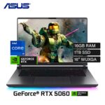 Laptop Asus ROG Strix G16 (2025) G615JMR-RV017W Intel Core i9 14900HX Ram 16GB Disco 1TB SSD Video RTX 5060 8GB 16″ WUXGA Windows 11 (90NR0LB1-M000J0)