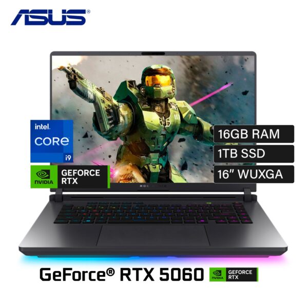 Laptop Asus ROG Strix G16 (2025) G615JMR-RV017W Intel Core i9 14900HX Ram 16GB Disco 1TB SSD Video RTX 5060 8GB 16″ WUXGA Windows 11 (90NR0LB1-M000J0)