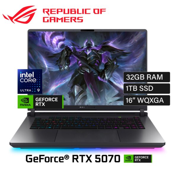 Laptop ROG Strix G16 (2025) G615LP-MS96 Intel Core Ultra 9 275HX Ram 32GB Disco 1TB SSD Video Nvidia RTX 5070 8GB 16″ WQXGA Windows 11 (90NR0LN1-M000R0)