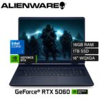 Laptop Dell Alienware 16 Aurora Intel Core 7 240H Ram 16GB Disco 1TB SSD Video Nvidia RTX 5060 8GB 16″ WQXGA Windows 11 (LAC16250-7469BLU-PUS)