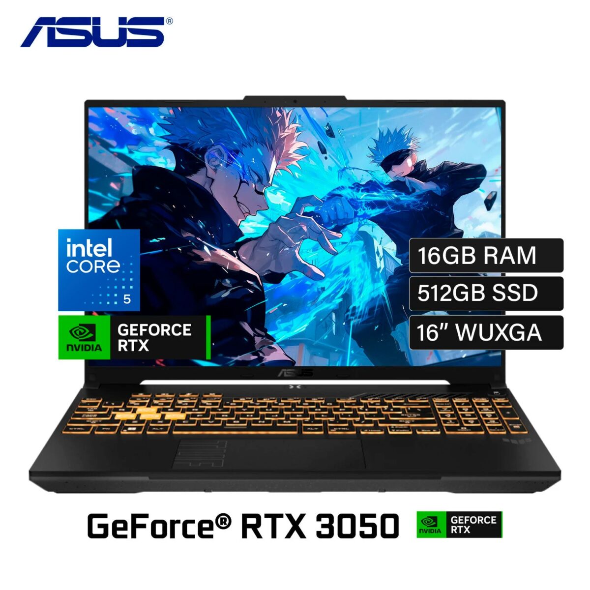 Laptop Asus TUF F16 FX607VJ-RL009 Intel Core 5 210H Ram 16GB Disco 512GB SSD Video Nvidia RTX 3050 6GB 16″ WUXGA FreeDOS (90NR0MZ6-M000N0)