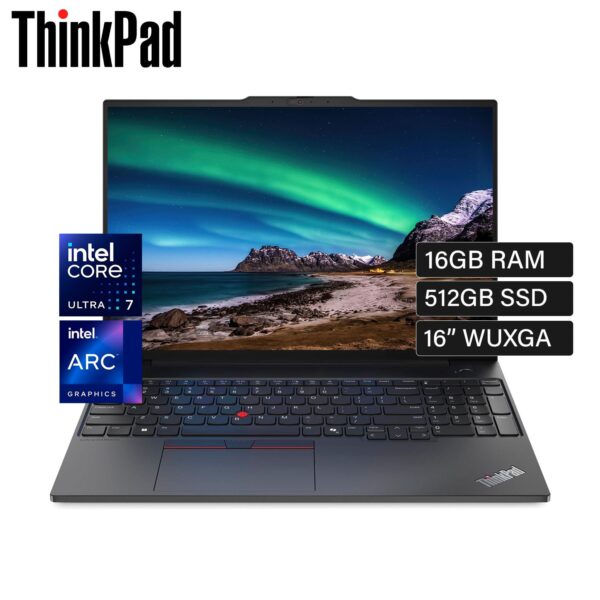 Laptop Lenovo ThinkPad E16 Gen 2 Intel Core Ultra 7 155H Ram 16GB Disco 512GB SSD 16″ WUXGA Windows 11 Pro (21MB0011LM)