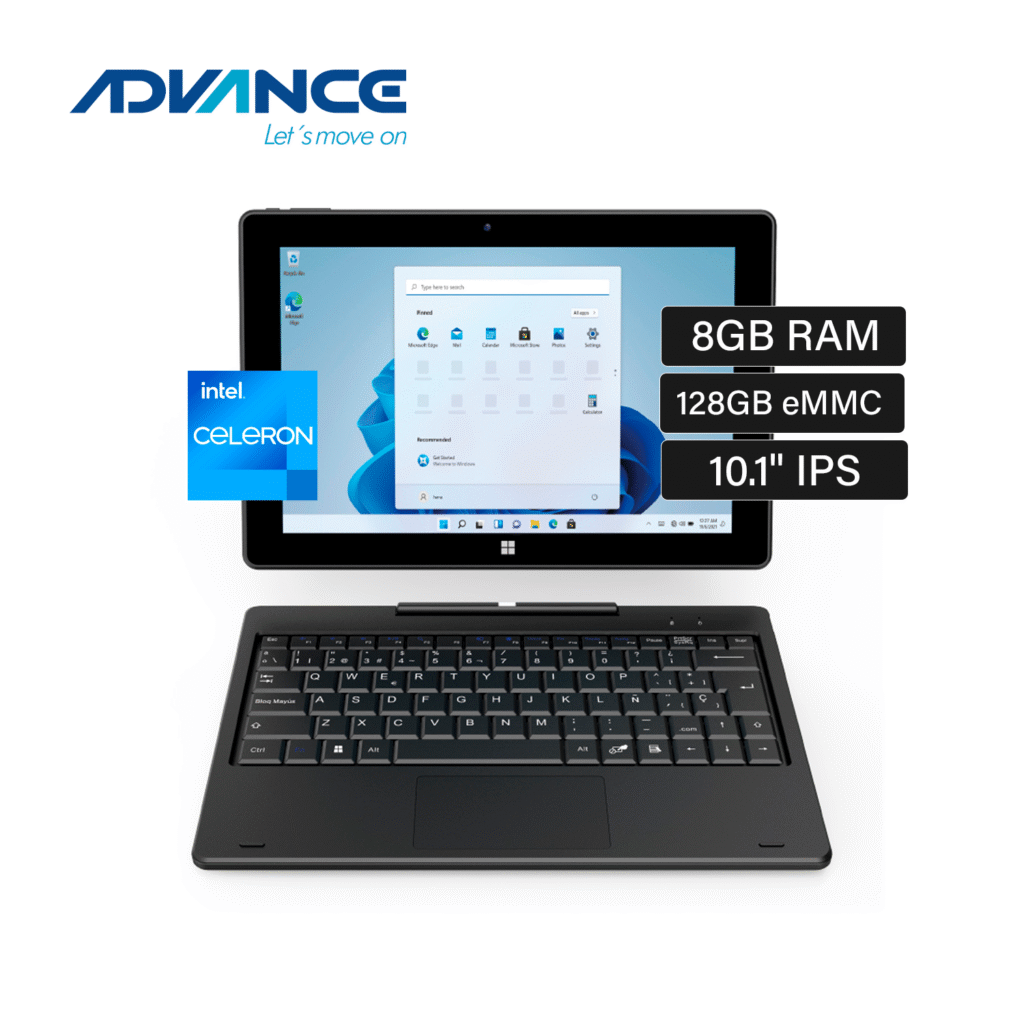 Laptop Advance CN4058 2 en 1 Celeron N4020 RAM 8GB Disco 128GB 10.1″ Táctil Windows 11 (ADV-CN4050)