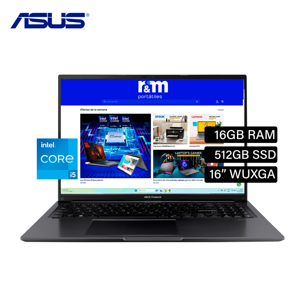 Laptop ASUS Vivobook 16 X1605ZA-MB292 Intel Core i5 12500H RAM 16GB Disco 512GB SSD 16″ WUXGA FreeDos (90NB0ZA3-M00EZ0)