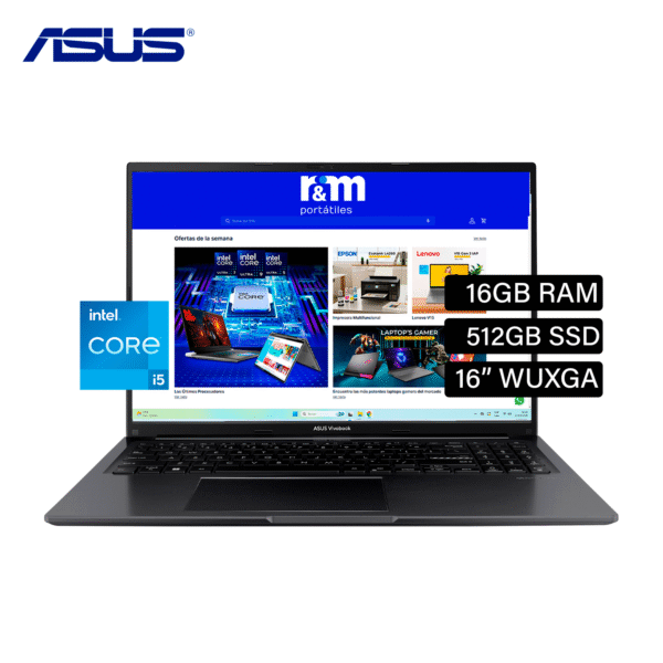Laptop ASUS Vivobook 16 X1605ZA-MB292 Intel Core i5 12500H RAM 16GB Disco 512GB SSD 16″ WUXGA FreeDos (90NB0ZA3-M00EZ0)
