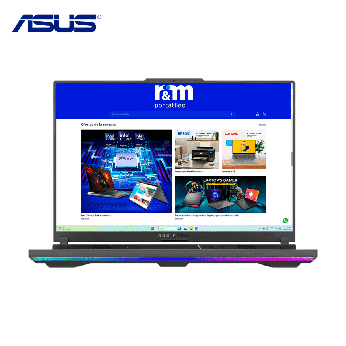 Laptop Asus ROG Strix G614JV-ES94 (2023) Intel Core i9 14900HX Ram 32GB Disco 1TB SSD Video Nvidia RTX 4060 8GB 16" WUXGA Windows 11 - Imagen 2