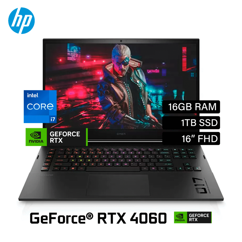 Laptop HP Omen 16-WD0012LA Intel Core i7 13620H RAM 16GB Disco 1TB SSD Video RTX 4060 8GB 16″ FHD Windows 11 (A14LZLA#ABM)