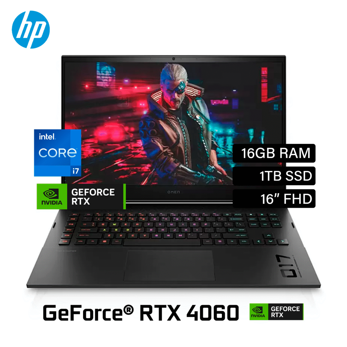 Laptop HP Omen 16-WD0012LA Intel Core i7 13620H RAM 16GB Disco 1TB SSD Video RTX 4060 8GB 16″ FHD Windows 11 (A14LZLA#ABM)