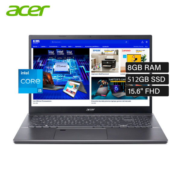 Laptop Acer Aspire 5 A515-57-52U0 Intel Core i5 12450H Ram 8GB Disco 512GB SSD 15.6″ FHD Windows 11 (NX.KN3AL.001)