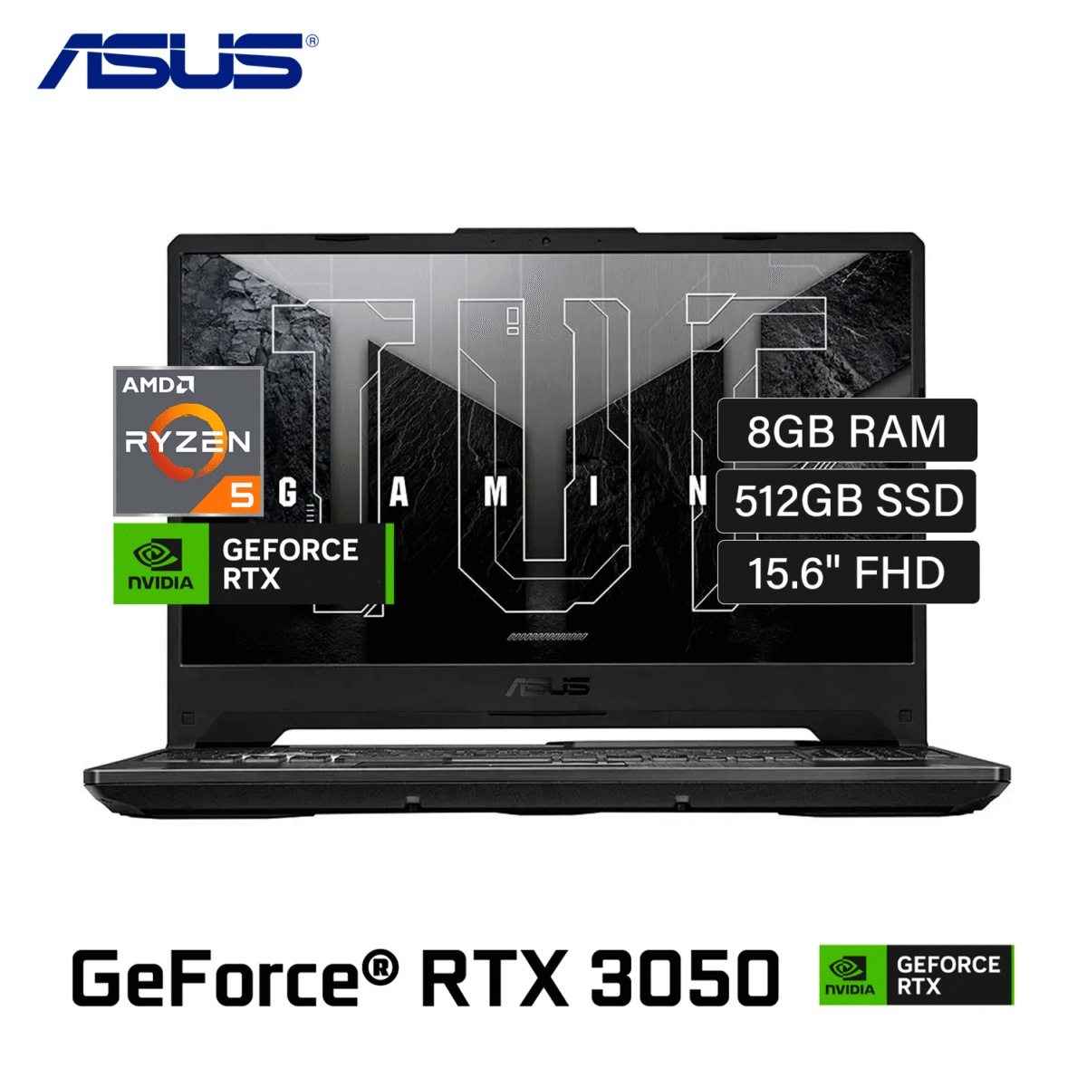 Laptop Asus TUF FA506NC-HN006 A15 Ryzen 5 7535HS Ram 8GB Disco 512GB SSD Video RTX 3050 4GB 15.6″FHD FreeDos (90NR0JF7-M007P)