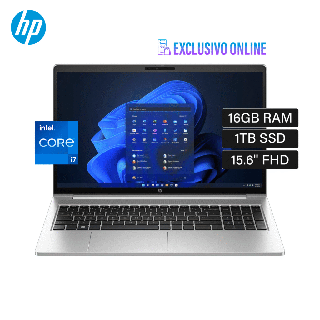 Laptop HP ProBook 450 G10 Intel Core i7 1355U RAM 16GB Disco 1TB SSD 15.6″ FHD Windows 11 Pro Open Box