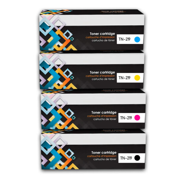 Kit de Toner Compatible TN-219 Negro y Colores L3560CDW MFC L3760Cdw