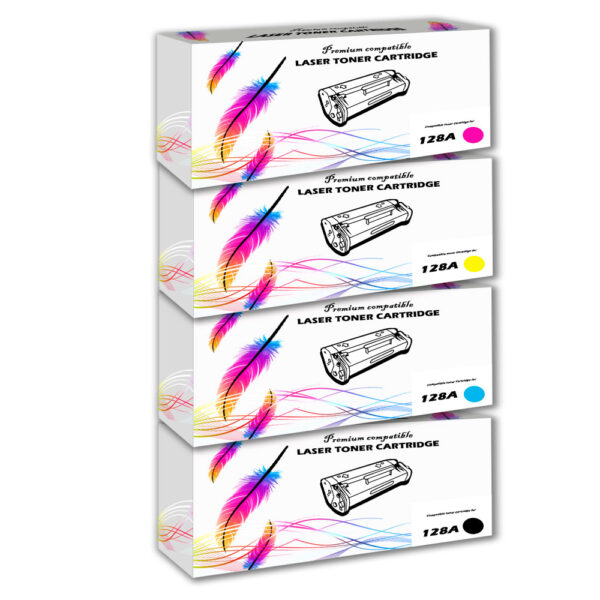 Kit de toner HP Compatible 128A CYMK CM1410, CM1415 Con CHIP