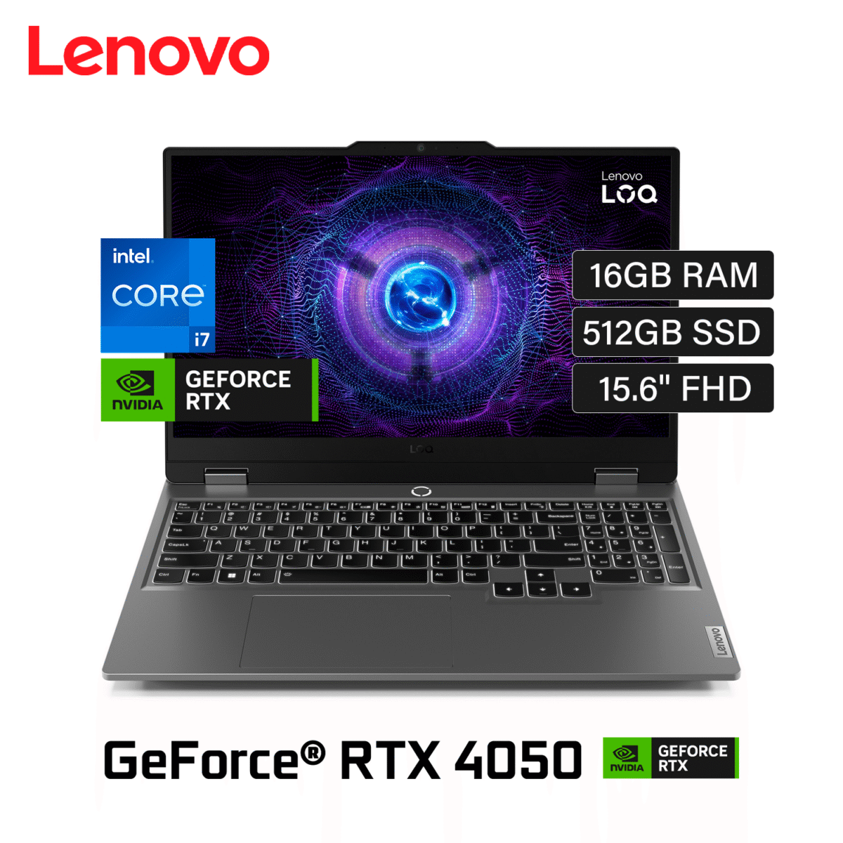 Laptop Lenovo LOQ 15IRH8 Intel Core i7 13650HX Ram 16GB Disco 512GB SSD Video Nvidia RTX 4050 6GB 15.6″ FHD FreeDos (83DV00FKLM)