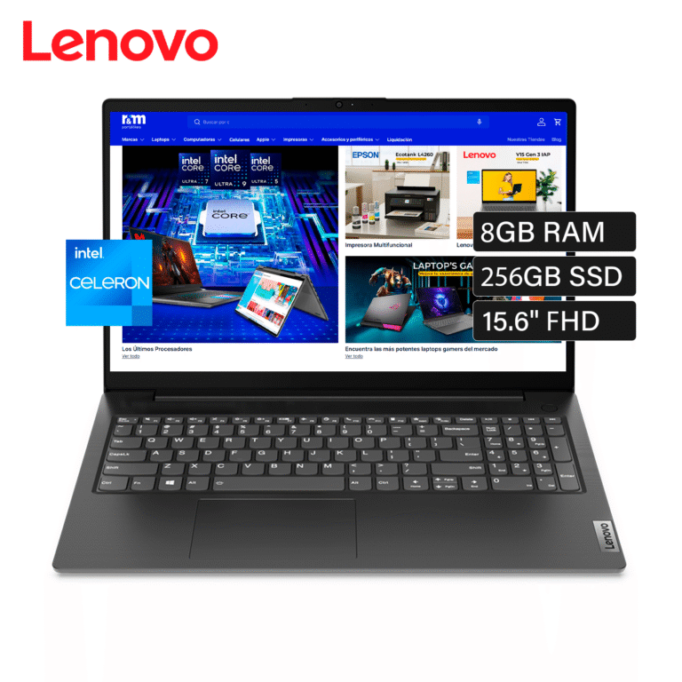 Laptop Lenovo V15 G2 IJL Intel Celeron N4500 RAM 8GB Disco 256GB 15.6″ FHD FreeDos (82QY00QALM)