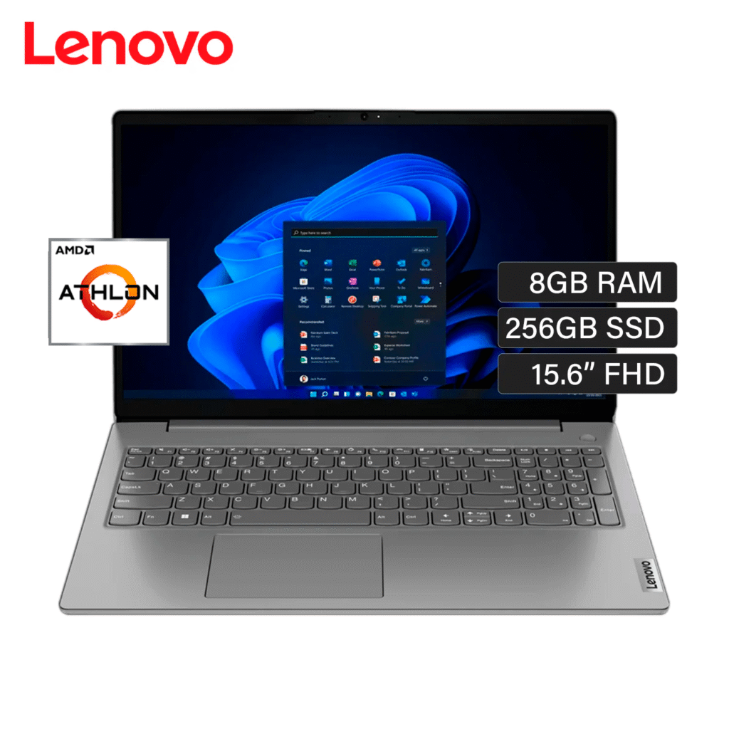 Laptop Lenovo V15 G4 AMD Athlon Silver 7120U RAM 8GB Disco 256GB SSD 15.6″ FHD FreeDos (82YU00X5LM)