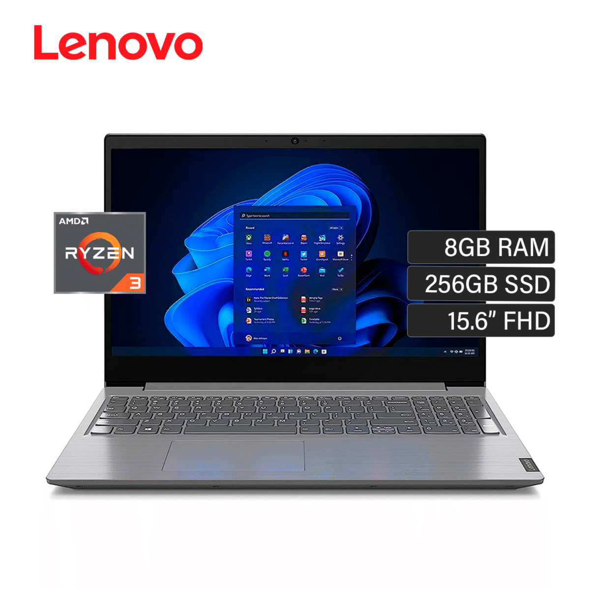Laptop Lenovo V15 G4 AMN Ryzen 3 7320U G4 RAM 8GB Disco 256GB SSD 15.6″ FHD FreeDos (82YU00X4LM)