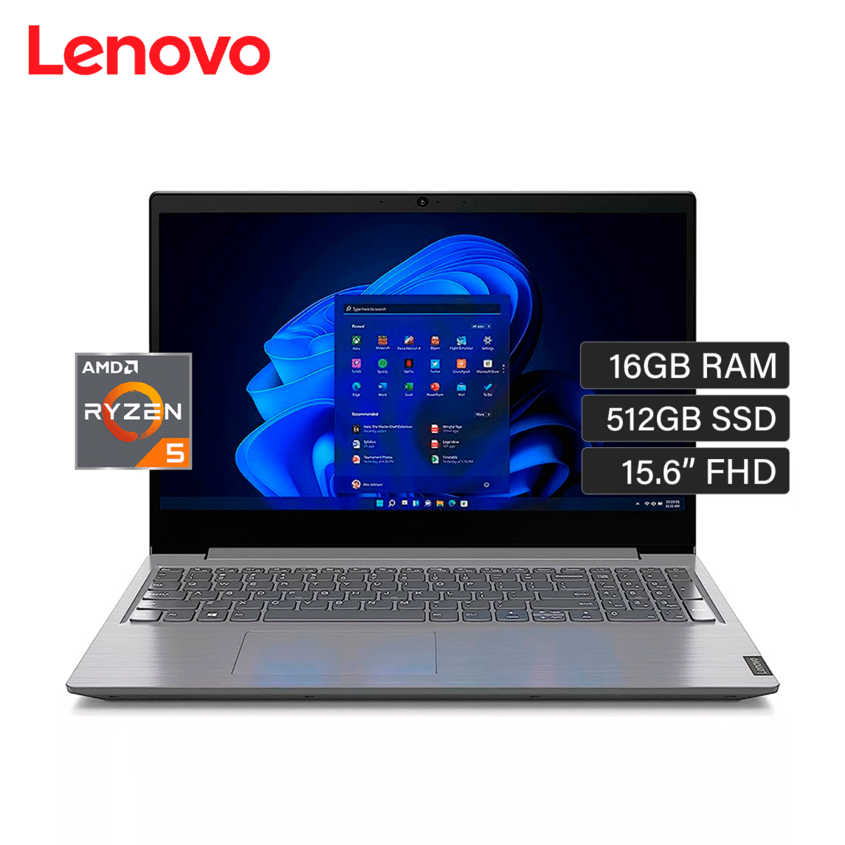 Laptop Lenovo V15 G4 AMD Ryzen 5 7520U RAM 16GB Disco 512GB SSD 15.6″ FHD FreeDos (82YU00XYLM)