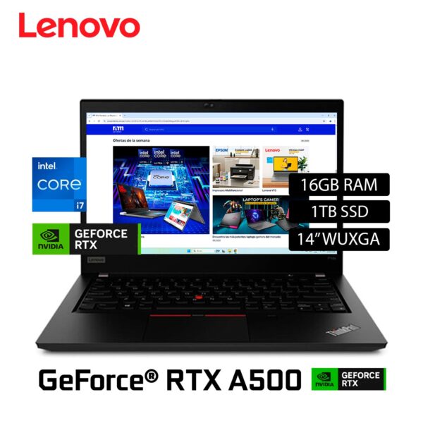 Laptop Lenovo THINKPAD P14S GEN 4 Intel core i7 1360p Ram 16GB Disco 1TB SSD Video RTX A500 4GB 14″ WUXGA Windows 11 Pro OPEN BOX (21HG000YLM)