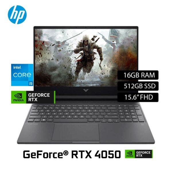 Laptop HP Victus 15-FA2701WM Intel Core i5 13420H Ram 16GB Disco 512GB SSD Video Nvidia RTX 4050 6GB 15.6″ FHD Windows 11 (B8LN4UA#ABA)