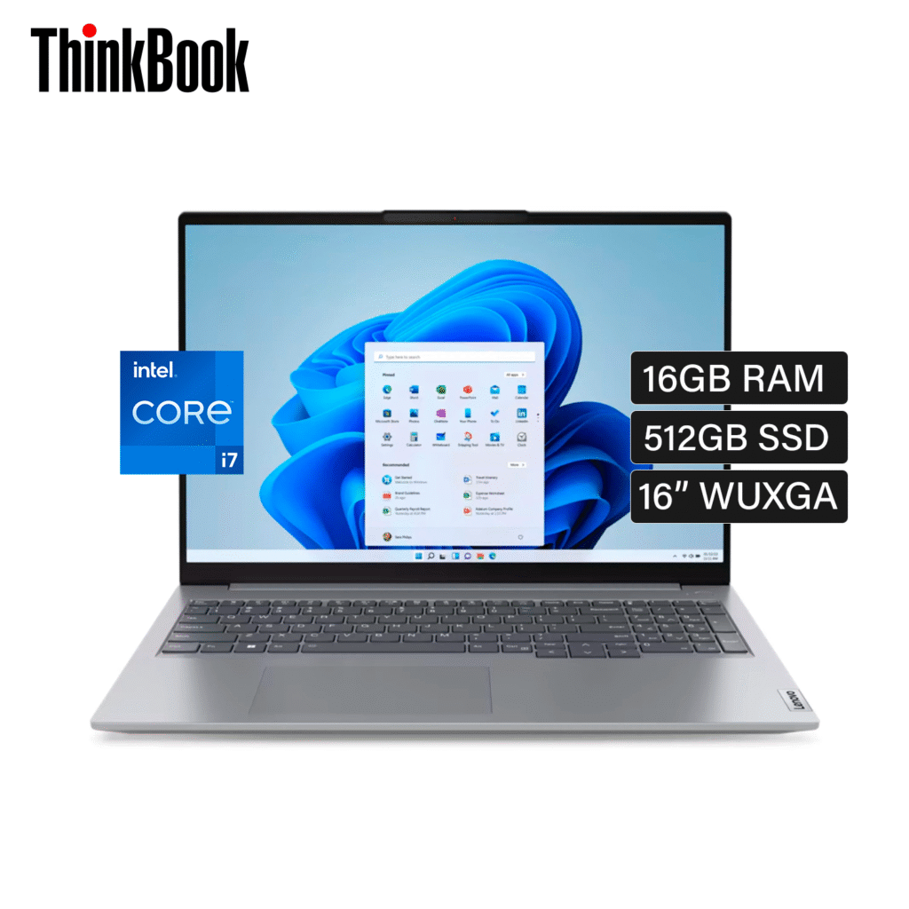 Laptop Lenovo Thinkbook 16 G6 IRL Intel Core i7 13700H RAM 16GB Disco 512GB SSD 16″ WUXGA Windows 11 Pro (21KH00F4LM) Open Box