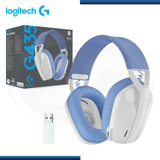 AUDIFONO LOGITECH G G435 LIGHTSPEED WIRELESS WHITE CON MICROFONO (PN:981-001073)