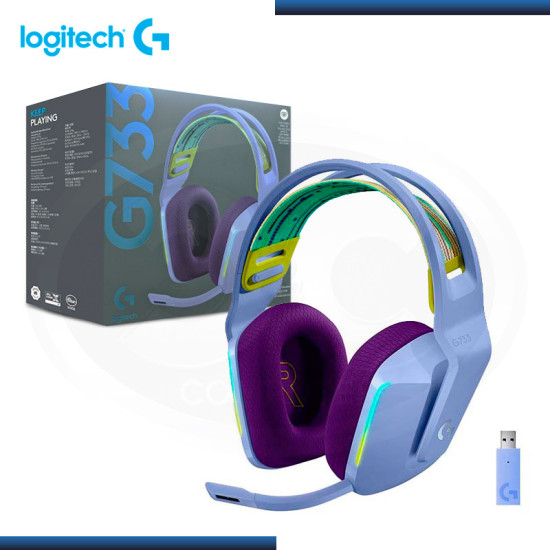 AUDIFONO LOGITECH G G733 RGB CON MICROFONO LIGHTSPEED LILA WIRELESS (PN:981-000889)