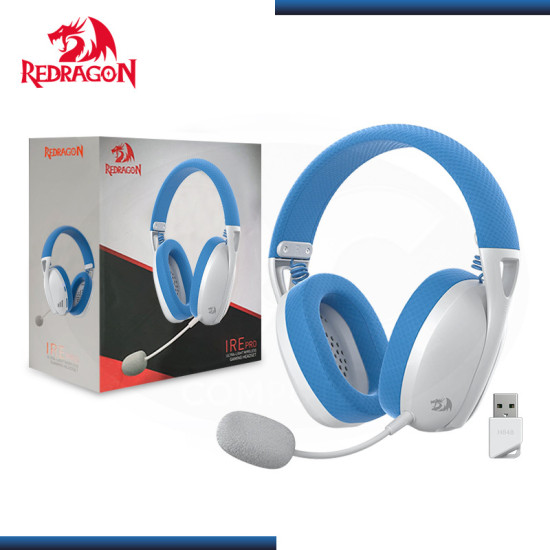AUDIFONO REDRAGON H848 IRE PRO BLUE WHITE WIRELESS ULTRA-LIGHT CON MICROFONO