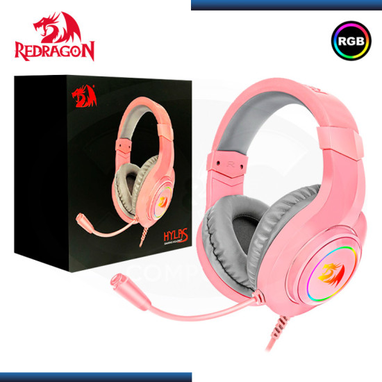 AUDIFONO REDRAGON HYLAS H260 PINK RGB CON MICROFONO