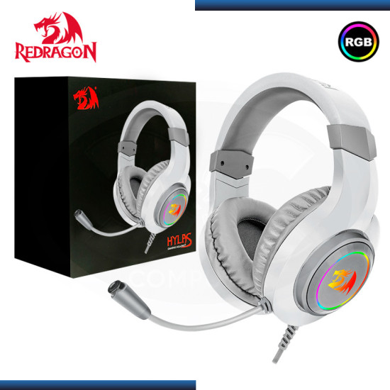 AUDIFONO REDRAGON HYLAS H260W WHITE RGB CON MICROFONO