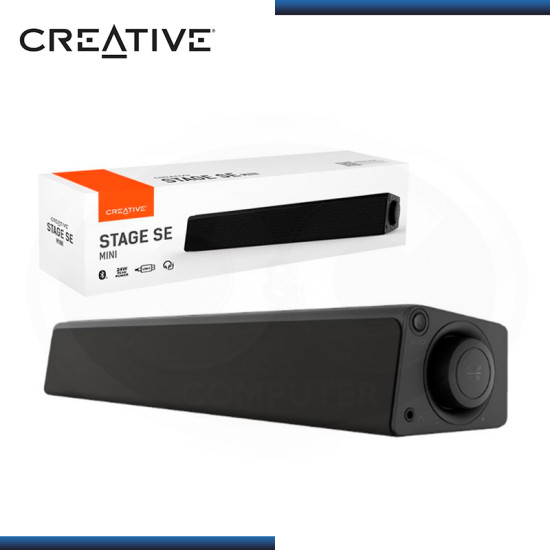 BARRA DE SONIDO CREATIVE STAGE SE MINI BLACK (24W) CONECTIVIDAD USB-C BLUETOOTH 5.3 (PN:51MF8460AA000)