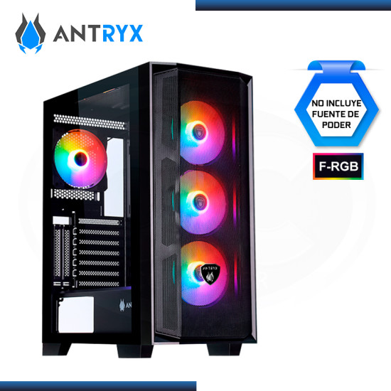 CASE ANTRYX RX-270 F-RGB BLACK SIN FUENTE VIDRIO TEMPLADO USB 3.0/USB 2.0 (PN:AC-RX270KFR)