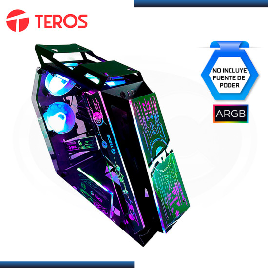 CASE TEROS TE1312G BLACK ARGB SIN FUENTE VIDRIO TEMPLADO USB 3.0/USB 2.0