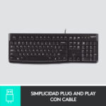 COMBO LOGITECH : TECLADO LOGITECH K120 USB + MOUSE LOGITECH M90 DARK USB - Imagen 5