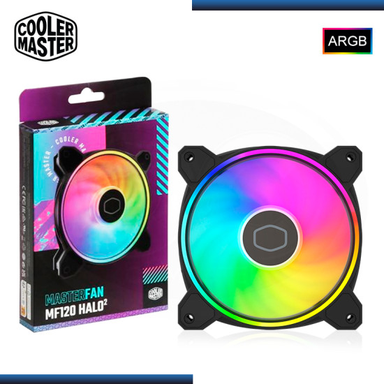 COOLER MASTER MASTERFAN MF120 HALO 2 ARGB 120MM BLACK COOLER PARA CASE (PN:MFL-B2DN-21NP2-R)