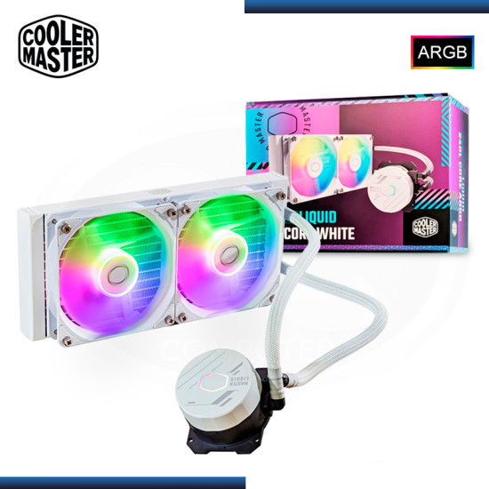 COOLER MASTER MASTERLIQUID 240L CORE WHITE ARGB REFRIGERACIÓN LIQUIDO AMD/INTEL (PN:MLW-D24M-A18PZ-RW)