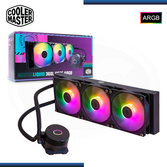 COOLER MASTER MASTERLIQUID 360L CORE BLACK ARGB REFRIGERACIÓN LIQUIDO AMD/INTEL (PN:MLW-D36M-A18PZ-R1)