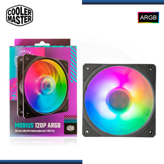 COOLER MASTER MOBIUS 120P ARGB 120MM COOLER PARA CASE (PN:MFZ-M2DN-24NP2-R1)
