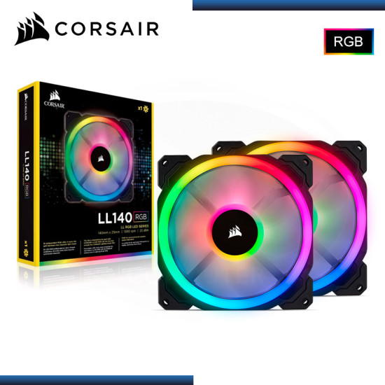 CORSAIR LL140 RGB LED PACKx2 140MM COOLER PARA CASE (PN:CO-9050074-WW)