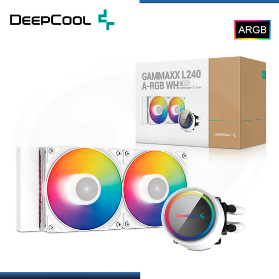 DEEPCOOL GAMMAXX L240 A-RGB WHITE REFRIGERACION LIQUIDO AMD/INTEL (PN:DP-H12CF-GL240-ARGB-WH)
