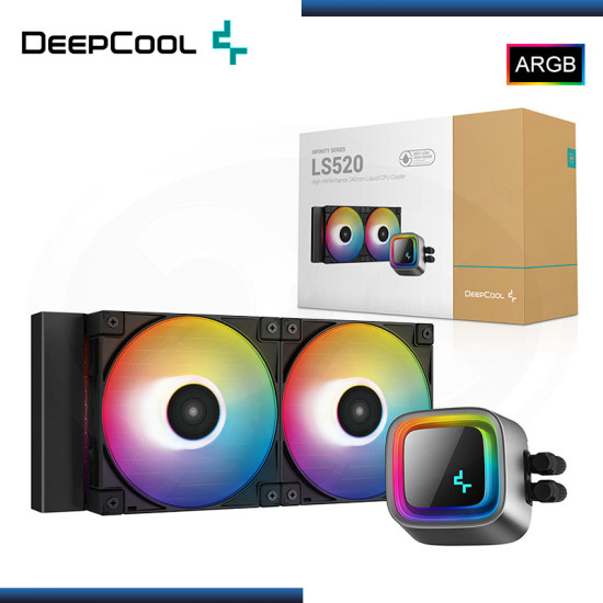 DEEPCOOL LS520 ARGB BLACK REFRIGERACION LIQUIDO AMD/INTEL (PN:R-LS520-BKAMNT-G-1)