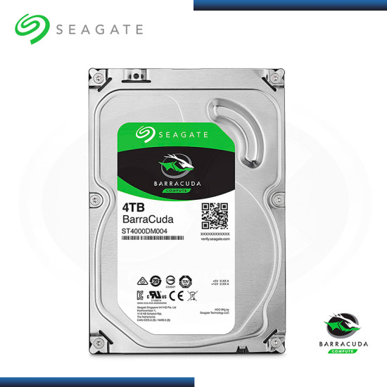 DISCO DURO 4TB SEAGATE BARRACUDA SATA3 FORMATO 3.5″ (PN:ST4000DM004)