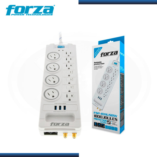 FORZA FSP-1011USBW SUPRESOR DE PICO 11 TOMAS WHITE